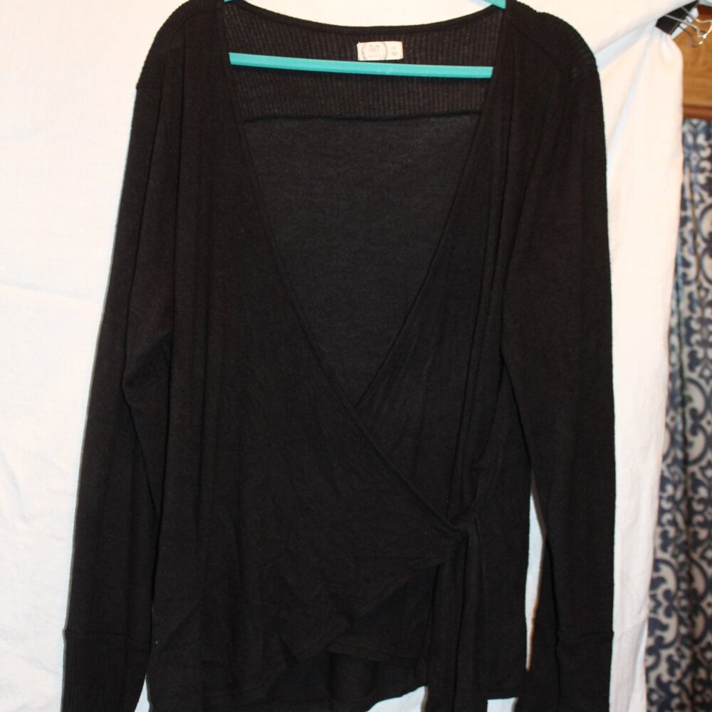 Black Wrap Sweater